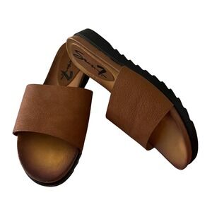 Seven7 Women's Brown Slide Sandals Comfort Flatform Casual Shoes Size 9